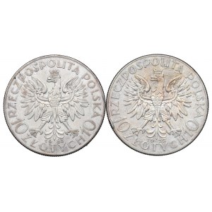 II RP, Zestaw 10 złotych 1932-33 Głowa kobiety