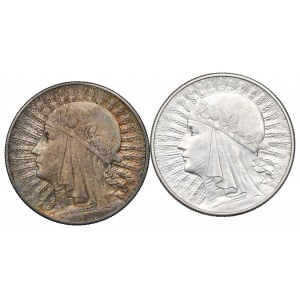 II RP, Zestaw 10 złotych 1932-33 Głowa kobiety