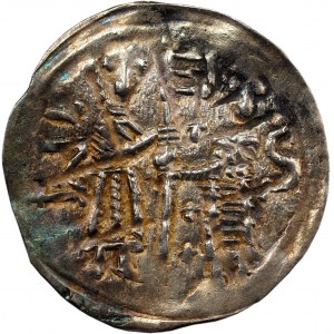 Mieszko I Plątonogi (1177-1211), Wrocław/Racibórz, denar, dwie postacie - PIĘKNY
