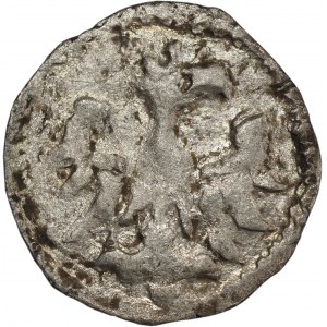 Ludwik Andegaweński (1370-82), Kraków, denar, LILIA - RZADKOŚĆ