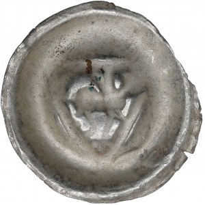 Pomorze Wschodnie, Sambor II Tczewski (1217-1278), brakteat, gryf na tarczy - PIĘKNY