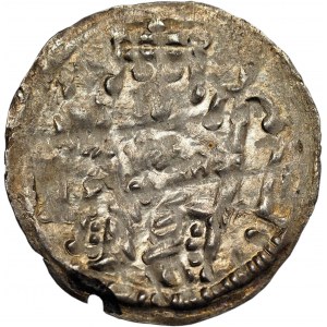 Bolesław IV Kędzierzawy (1146-73), Kraków, denar, cesarz na tronie - piękny