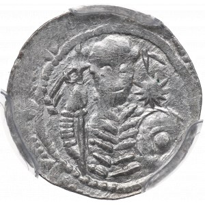 Władysław II Wygnaniec (1138-46), Kraków, denar, książę z PROPORCEM - RZADKOŚĆ