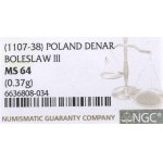 Poland, Bolislaus III, Denarius, Cracow - NGC MS62
