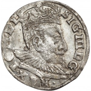 Zygmunt III Waza, Trojak 1596, Wilno, herb Koste - PIĘKNY