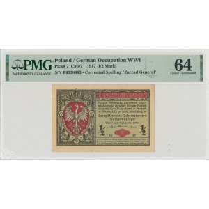 GG, 1/2 mkp 1916 B Generał - ZESTAW 2 EGZ. Z PACZKI - PMG 64