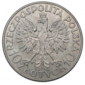 II Republic of Poland, 10 zlotych 1932, Women's Head, London