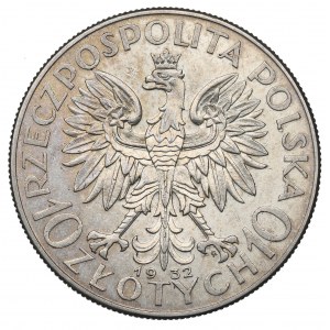 II Republic of Poland, 10 zlotych 1932, Women's Head, London