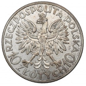II Republic of Poland, 10 zlotych 1932, Women`s Head, London