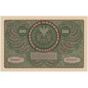 II RP, 500 marek polskich 1919 II SERJA U - RZADSZY