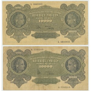 II RP, 10.000 marek polskich 1923 - zestaw 2 egz.