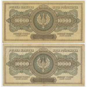 II RP, 10.000 marek polskich 1923 - zestaw 2 egz.