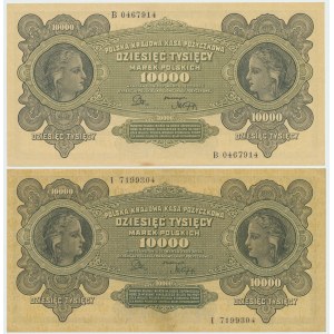 II RP, 10.000 marek 1922 - Zestaw 2 egz.
