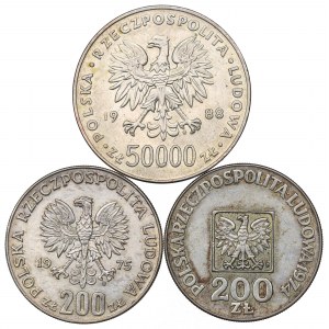 PRL, Zestaw 200-50.000 złotych 1974-88
