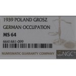 GG, 1 grosz 1939 - NGC MS64