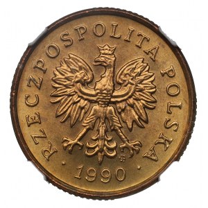 III RP, 5 groszy 1990 - NGC MS65