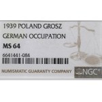 GG, 1 grosz 1939 - NGC MS64