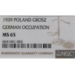 GG, 1 grosz 1939 - NGC MS65