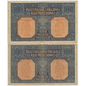 GG, 100 mkp 1916 Jenerał i Generał - Zestaw 2 egz.