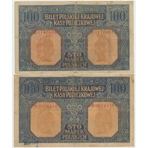GG, 100 mkp 1916 Generał - Zestaw 2 egz.