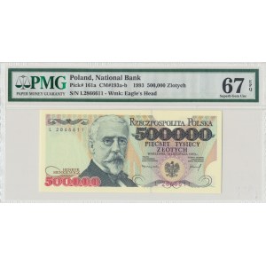 500.000 złotych 1993 L - PMG 67 EPQ