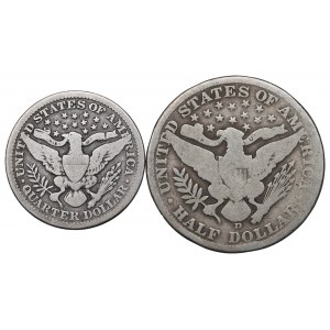 USA, Zestaw 1/4 dolara 1916 i 1/2 dolara 1907