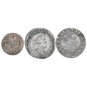 Austria and Schlesien, Lot of 3 and 1 kreuzer