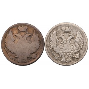 Zabór rosyjski, Mikołaj I, Zestaw 15 kopiejek=1 złoty 1835-39