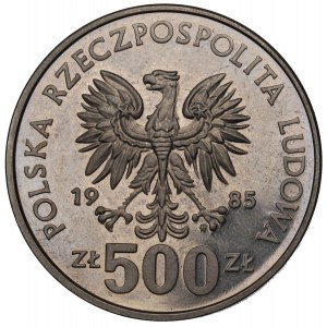 PRL, 500 złotych 1985 40 lat ONZ - Próba Ni