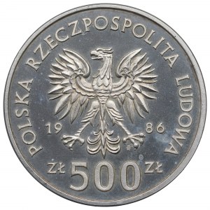 PRL, 500 złotych 1986 - Sowy