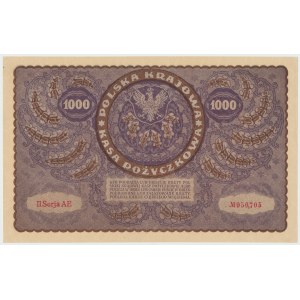 II RP, 1000 marek polskich 1919 II SERJA AE
