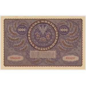 II RP, 1000 marek polskich 1919 II SERJA AE