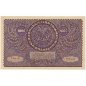 II RP, 1000 marek polskich 1919 II SERJA K