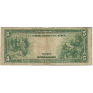 USA, 5 dolarów 1913, niebieska pieczęć