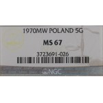 PRL, 5 groszy 1970 - NGC MS67
