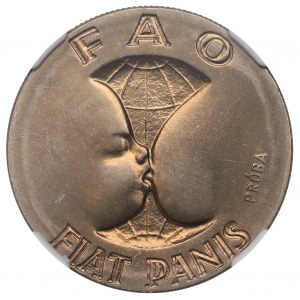 PRL, 10 złotych 1971 FAO - Próba CuNi NGC MS66