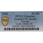 Litzmannstadt Ghetto, 10 mark 1943 - PCGS UNC Details