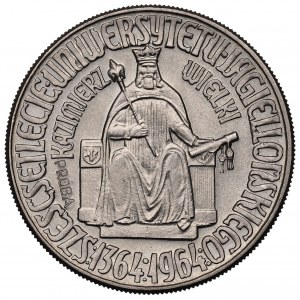 PRL, 10 złotych 1964 Kazimierz III Wielki - napis wklęsły Próba CuNi