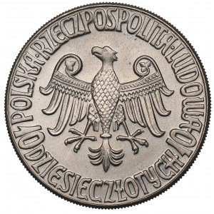 PRL, 10 złotych 1964 Kazimierz III Wielki - napis wklęsły Próba CuNi
