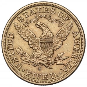 USA, 5 dollars 1885, San Francisco - Liberty