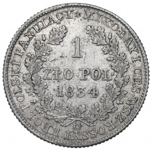 Kingdom of Poland, Nicholas I, 1 zloty 1834 IP