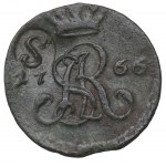 Stanislaw August Poniatowski, půlpenny 1766 - kontramarka rodiny Sapiehů nebo Sanguszků