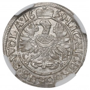 Śląsk, Księstwo Legnicko-Brzesko-Wołowskie, 3 krajcary 1669, Brzeg - NGC MS63