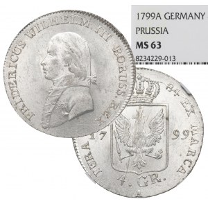 Germany, Preussen, 4 groschen 1799 - NGC MS63