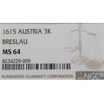 Schlesien, Bishopic of Breslau, 3 kreuzer 1615 - NGC MS64