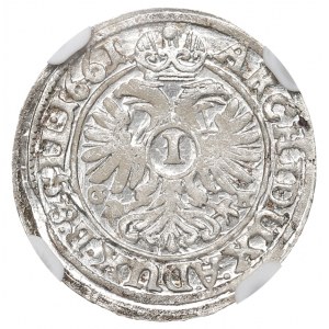 Śląsk pod panowaniem Habsburgów, Leopold I, 1 krajcar 1661, Wrocław - NGC MS64