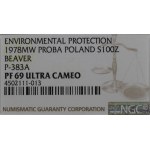 People's Republic of Poland, 100 Gold 1978 Environmental Protection - Beaver Sample NGC PF69 Ultra Cameo