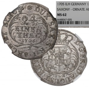 Germany, Saxony, 1/24 thaler 1705 - NGC MS62