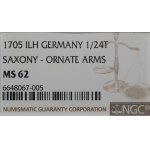 Germany, Saxony, 1/24 thaler 1705 - NGC MS62