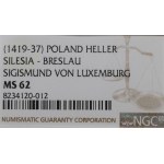 Śląsk, Księstwo Wrocławskie, Jerzy z Podiebradu, Halerz Wrocław - NGC MS62